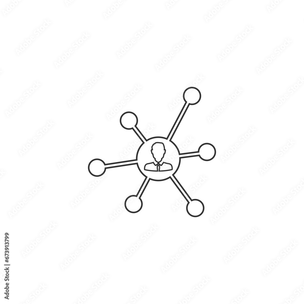 Business Network vector icon on white Business Network vector icon on white