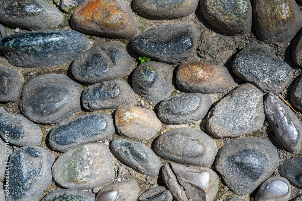 Close-up of the rocky road in Milan, Italy. Close-up of the rocky road in Milan, Italy.