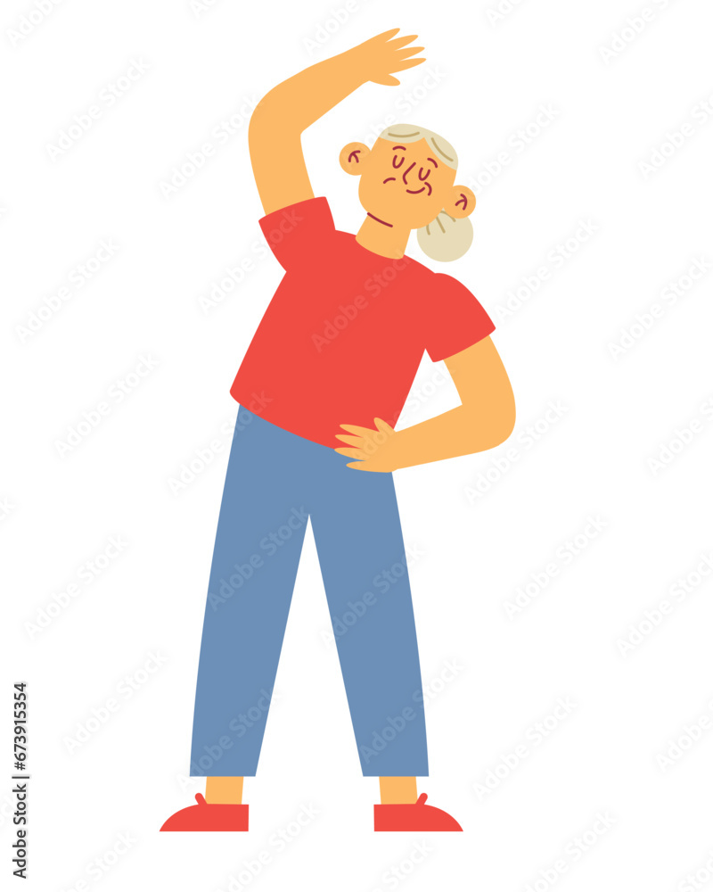 old person active doing stretch