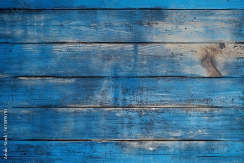Textured wooden board with a captivating blue background, enhancing the artistic design as a fascinating wallpaper. Generative AI