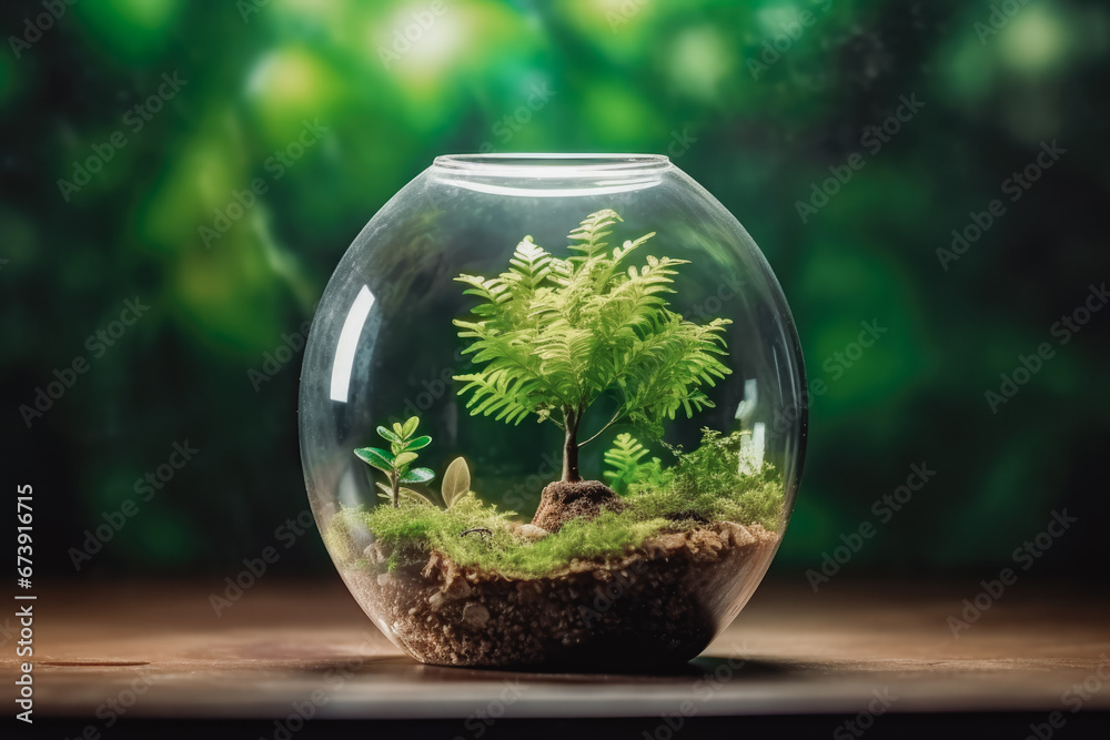 Crystal globe with clean hydrogen energy concept. Clean environment and ecology for green earth concept. Crystal globe with clean hydrogen energy concept. Clean environment and ecology for green earth concept.