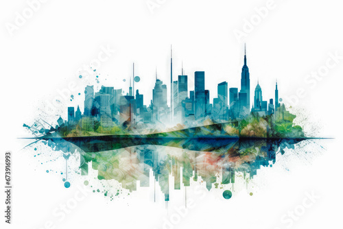 Eco friendly industry and climate concept double exposure. Globe with clean hydrogen energy. Clean environment and ecology for green earth concept.