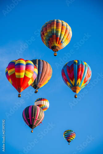 Hot Air Balloons Flying Over Albuquerque