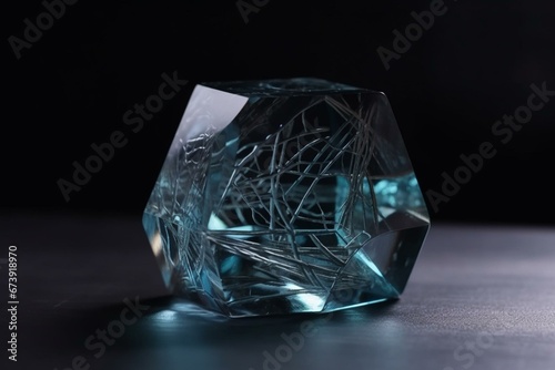 transparent gemstone with geometric structure. Generative AI