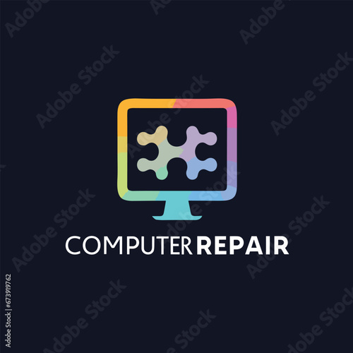 Logo for a computer repair service