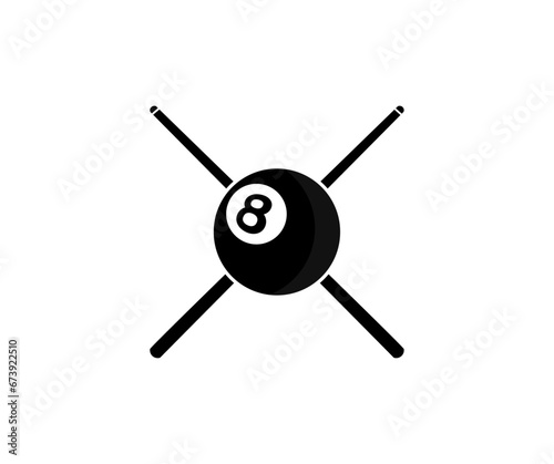 Billiard, 8-ball logo design. Logo for billiard club. Pool room, 8-ball. Emblem, poster vector design and illustration.