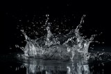 Water splashes on a blank backdrop. Generative AI