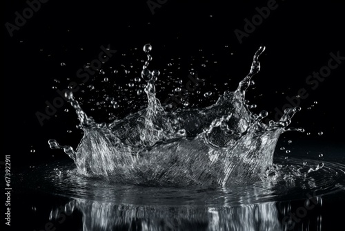 Water splashes on a blank backdrop. Generative AI © Ever