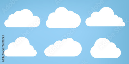 flat design of white clouds and Set of soft Clouds collection in flat design styles, cloud concepts, clouds elements