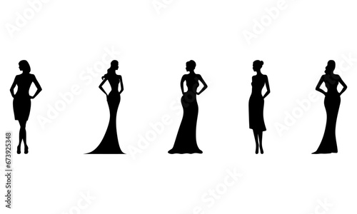 Stylish Woman Silhouette - Set of 5