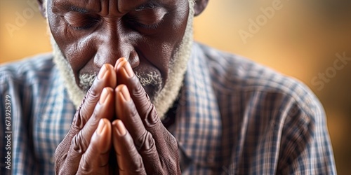 Man praying. Spirituality and religious concept. Ai Generative photo