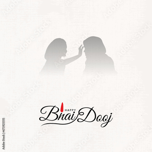 Happy Bhai Dooj Typography Social Media Post	 photo