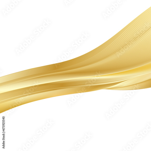 Abstract vector wavy lines flowing smooth curve gold gradient color on transparent background shape