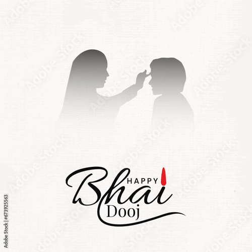 Happy Bhai Dooj Typography Social Media Post	 photo