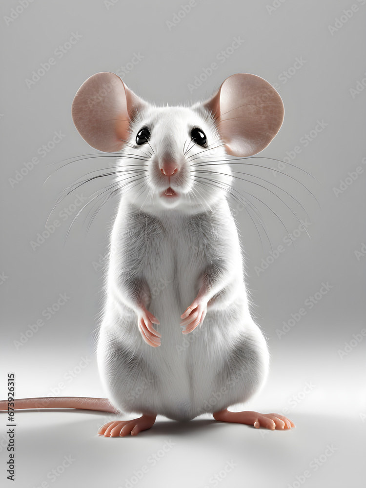 rat on a white