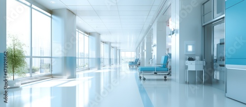 Modern hospital corridor for clean background