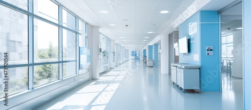 Modern hospital corridor for clean background