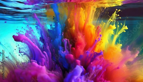 Colorful liquid ink explosion background