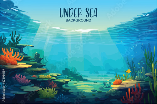 painting of underwater world scene with reef photo