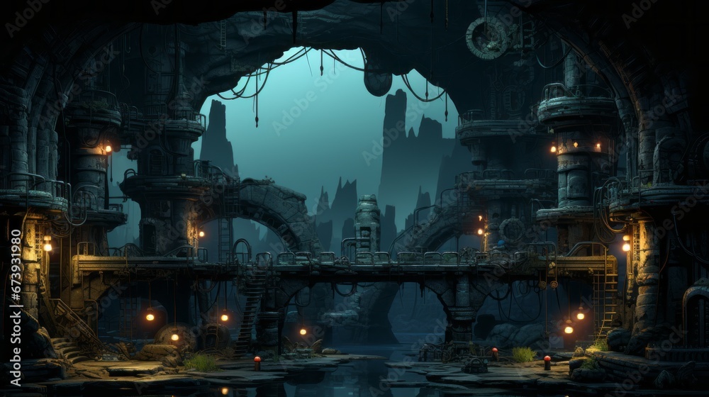futuristic 2d game platformer background futuristic 2d game platformer background
