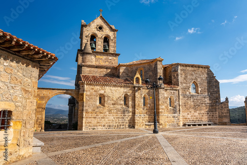 Very old stone church in the tourist village of Frias, Burgos, Spain. photo