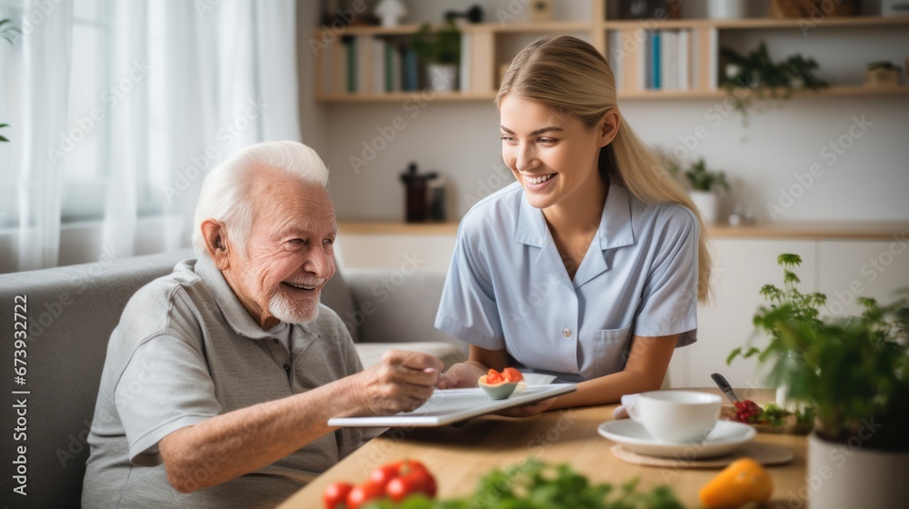 Nurse or Physical therapist person visit Elderly patients at home Nurse or Physical therapist person visit Elderly patients at home
