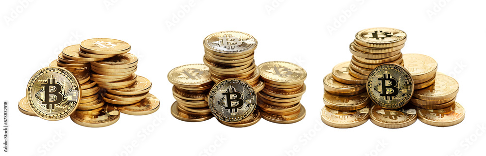 Bitcoin isolated on white background, transparent PNG background, Generative Ai Bitcoin isolated on white background, transparent PNG background, Generative Ai