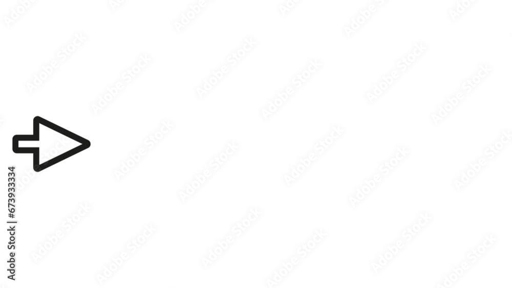 Animated black arrow on white background Animated black arrow on white background