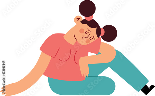 girl with depression illustration