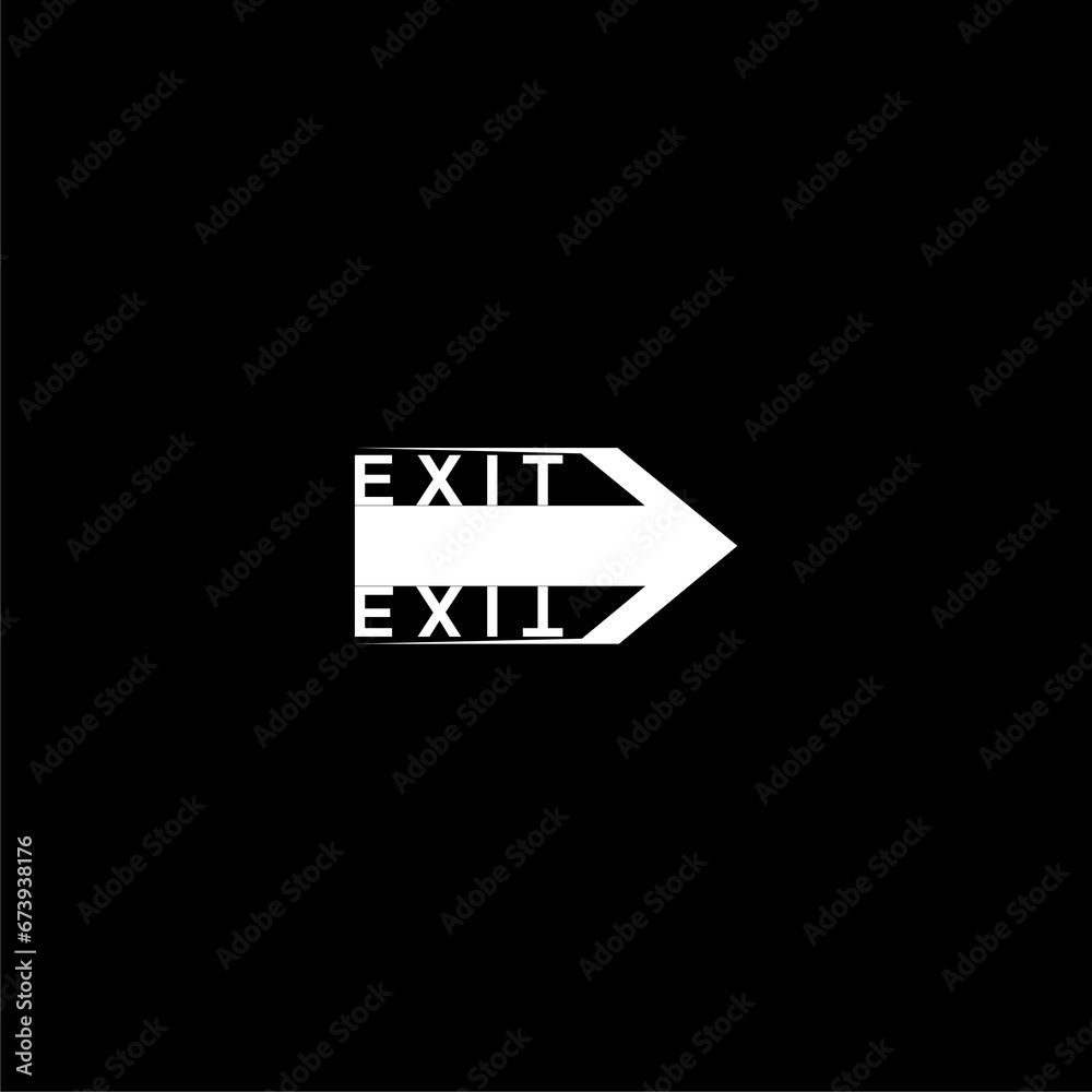 Obraz premium Exit sign icon isolated on black background 