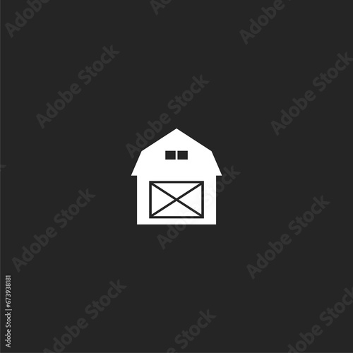 Barn icon isolated on black background 