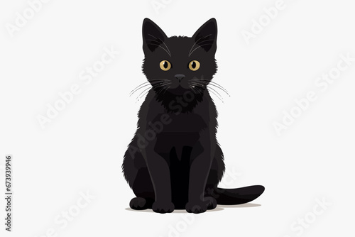 Vector of a black cat on a white background