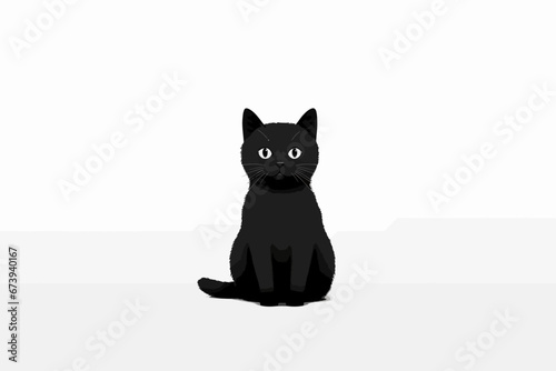 Vector of a black cat on a white background