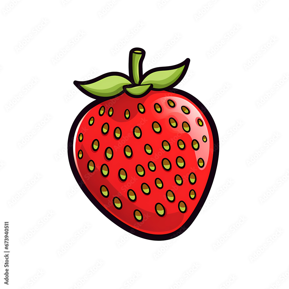 Obraz premium Strawberry flat clipart