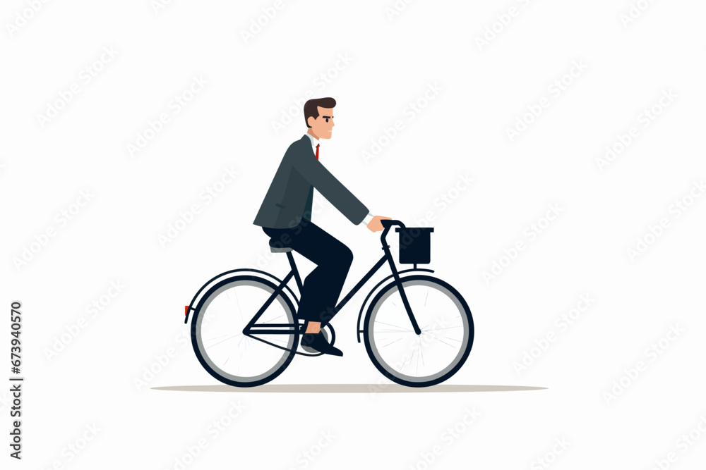 Vector of a man riding a bicycle on a white background Vector of a man riding a bicycle on a white background