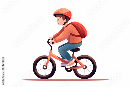 Vector of a man riding a bicycle on a white background