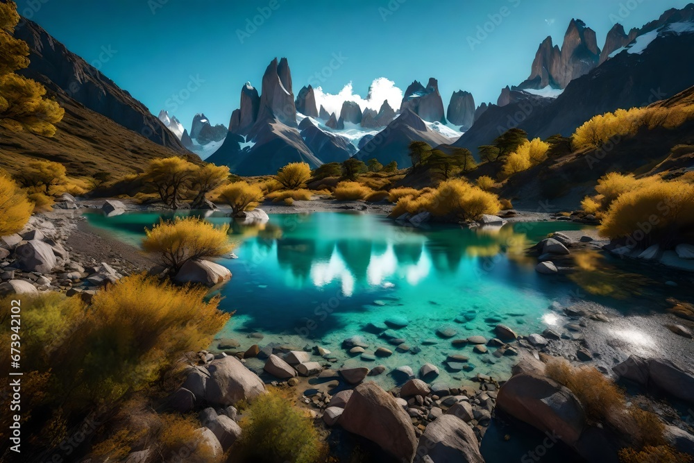 Obraz premium mountain river in the mountains