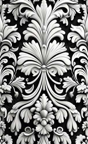 Elegant floral damask seamless pattern illustration background. Matelic, victorian and italian 3d interior mural wallpaper, Generative AI © Picture Perfection