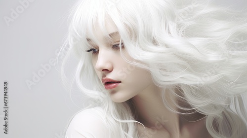 Isolated white hair with a soft, ethereal quality