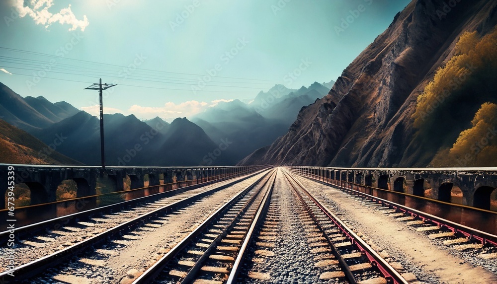 Fototapeta premium railway in the mountains