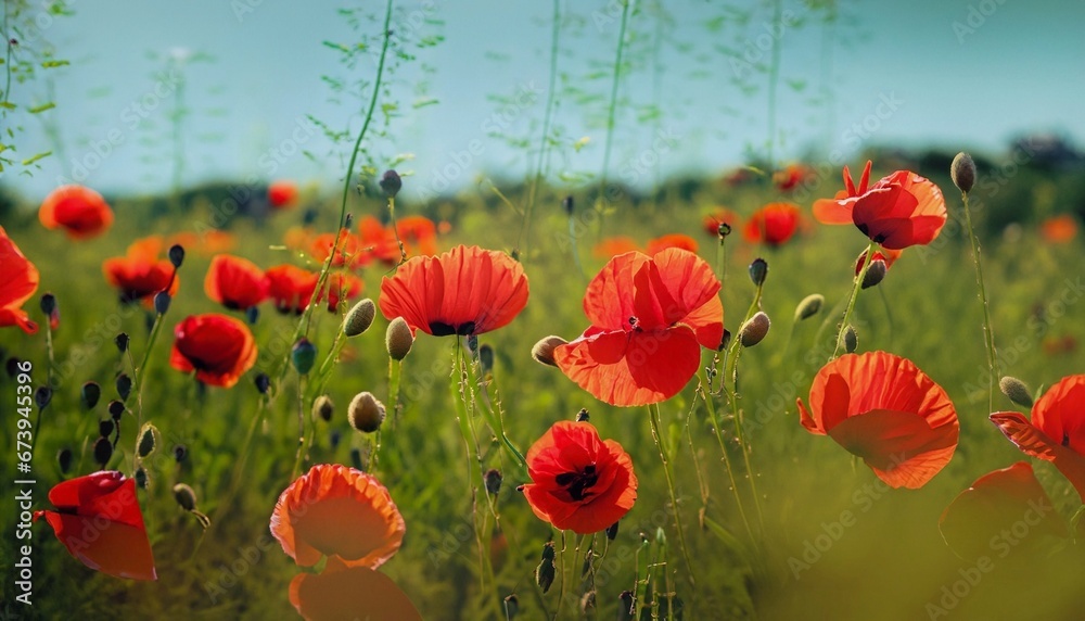 Fototapeta premium poppy field in summer