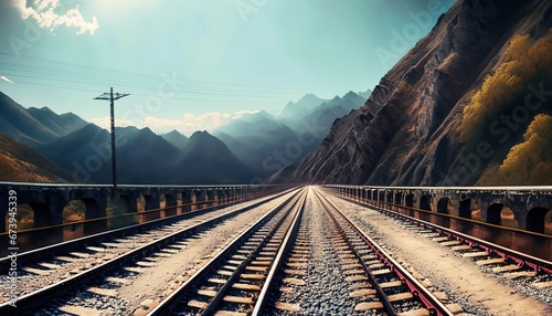 railway in the mountains photo