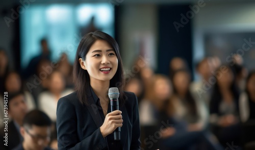 Asian Female Professional Presenting Marketing Style Generative AI