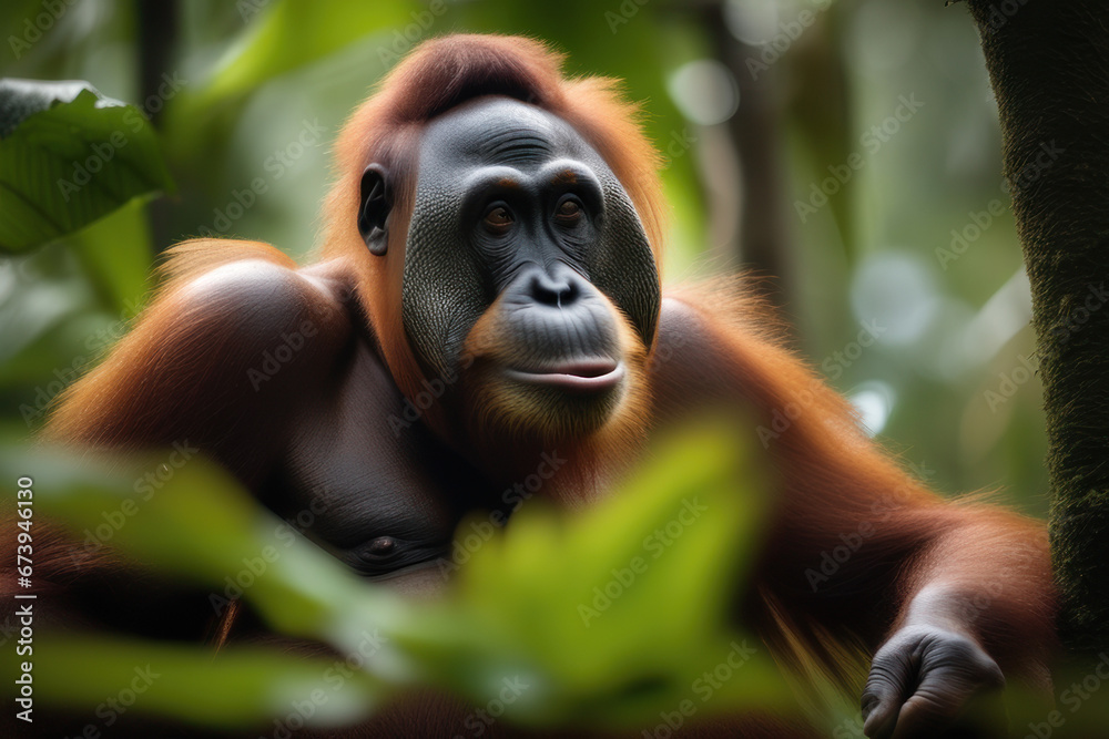 Fototapeta premium Portrait of an orangutan