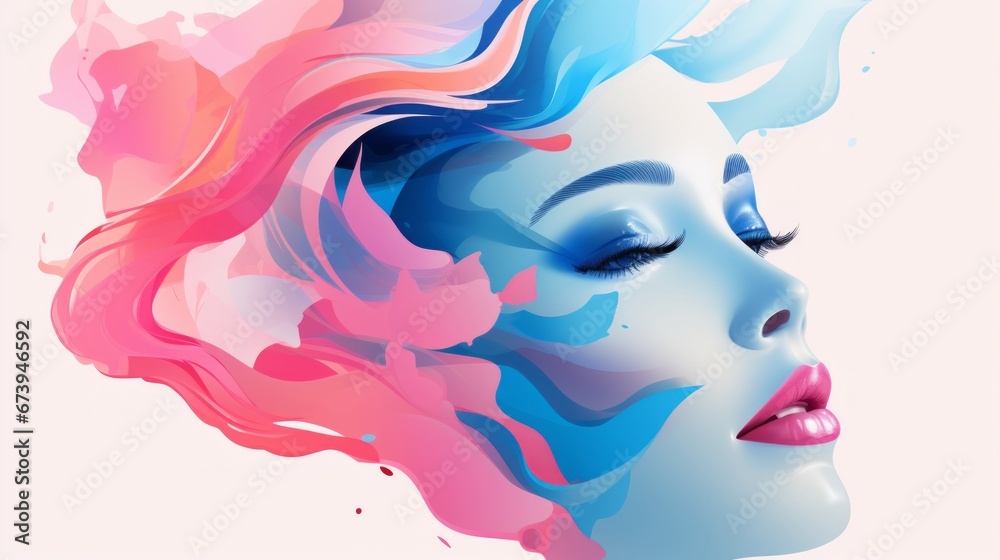 Artistic cosmetic illustration perfect for beauty branding