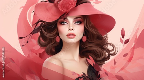 Artistic beauty and fashion illustration for upscale visual content