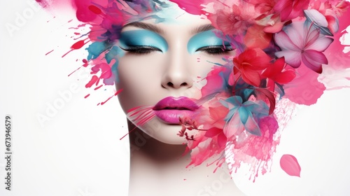 Artistic beauty-themed design capturing the allure of cosmetics