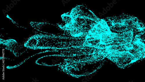 3D rendering backdrop that is abstract. Trapcode create a backdrop of flowing color. photo