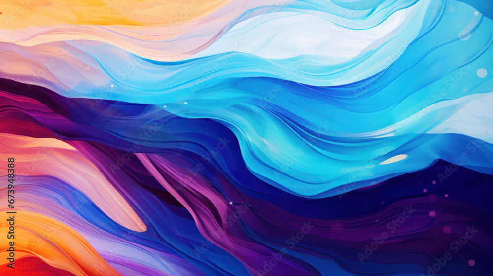  Abstract Colourful Wave Splash Illustration Generative AI.