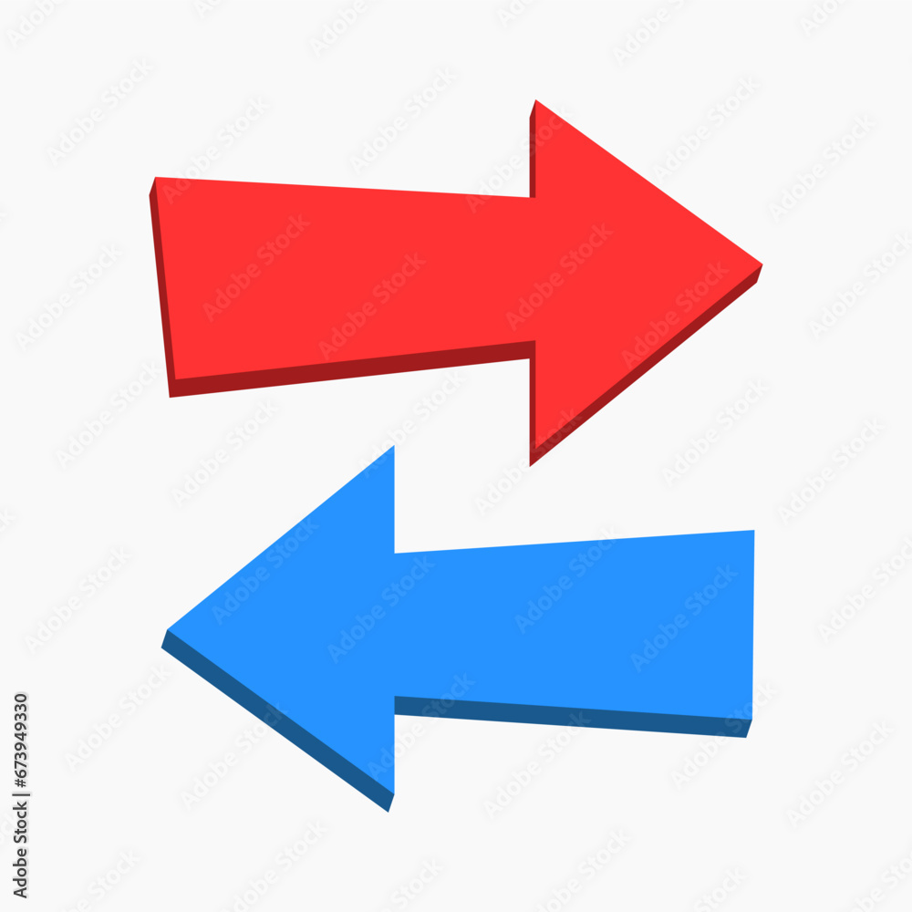 The Red and The Blue Arrow. Isolated Vector Illustration The Red and The Blue Arrow. Isolated Vector Illustration